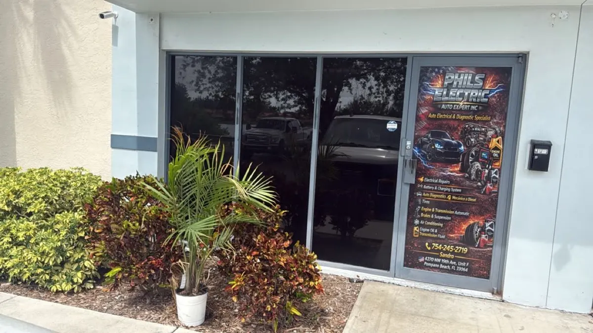 Phil's Electric Auto Expert storefront in Pompano Beach